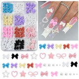72Pcs 3D Crystal Jelly Soft Spotted Flower Nail Charms Transparent Leopard Lily Hibiscus Hawaiian Floral Nail Decor Nail Supplie