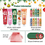 Christmas Gift Set Distribution 120PCS/Box in Bulk, Lip Balm in Bulk, Hand Cream in Bulk, Christmas Cards, Gift Gauze Bags