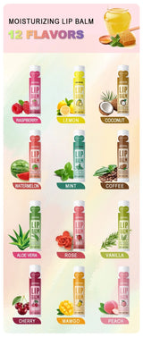 12 PCS/Gift Lip Balm Set 5g Deep Moisturizing and Long-Lasting Moisturizing Exfoliating to Create Hydrated Lips