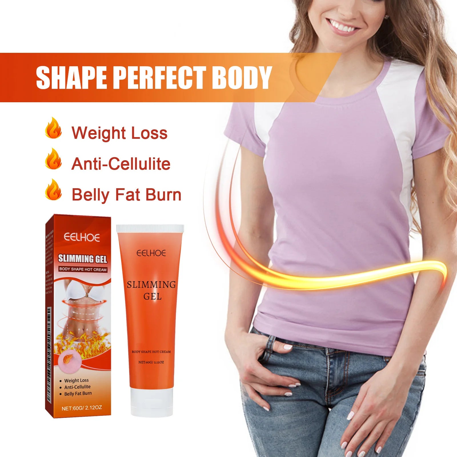 Slimming Gel Fat Burning Cream Body Sculpting Metabolism Sexy Body Shaping Weight Loss Tighten Skin Elasticity Hot Sweat Cream