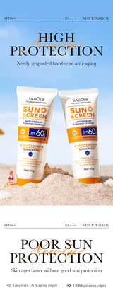 SAODER Spf 60+ Sunscreen For Face Body Sun Block Creams Sweat Proof Refreshing Non Greasy Solar Blocker Protector Sun Cream