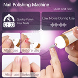 YIKOOLIN 5 in 1 Electric Nail Polish Drill Machine USB Charge Portable Manicure Set  Exfoliation and Polishing for Nail Salon