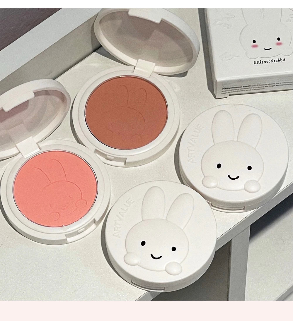 Monochrome Blush Palette Matte Peach Rouge Cute Bunny Rose Red Cheek Tint Blusher Powder Natural Face Contouring Shadow Makeup