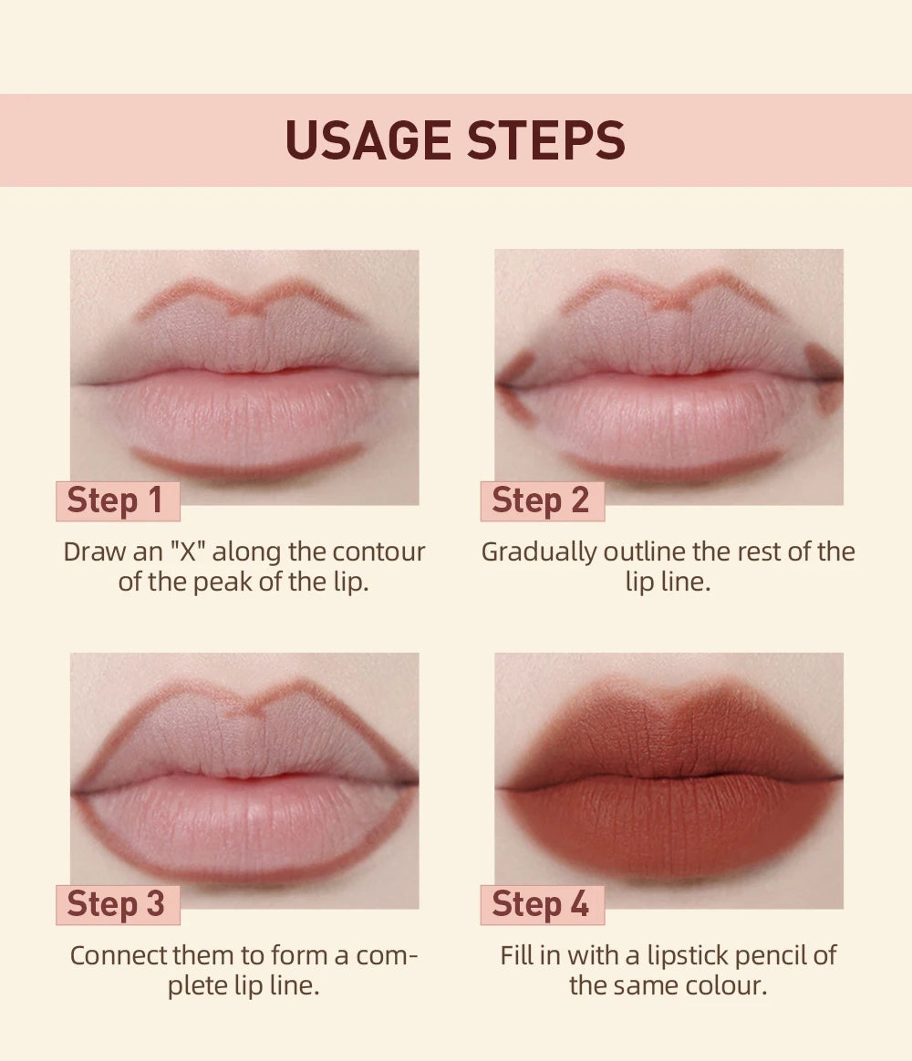 QIBEST 12 Colors Lip Makeup Nude Lipstick Pencil Waterproof Long Lasting Sexy Red Lip Stick Matte Lip Liner Pen Lipstick