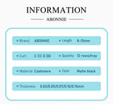 Abonnie Cashmere Classic Individual Eyelashes Extensions Ultra Matte Black Lashes Fluffy Cilia All Size Cilios