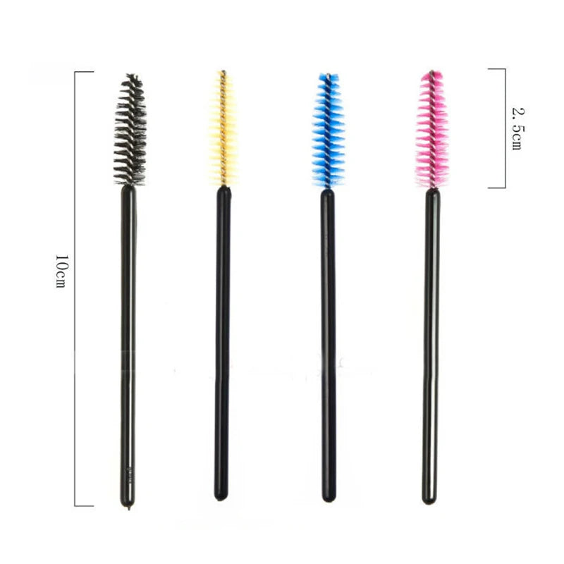 25/50/100 Pcs Eyelash Brushes Mascara Wands Eyelash Makeup Brush Spoolies for Eyebrow Eye Lash Extension Removing Beauty Tools