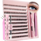 DIY Lashes Extension Kit Eyelashes 200 PCS Clusters Lash Bond and Seal Makeup Tools for Gluing  Lashes Gluing Glue  Accessories