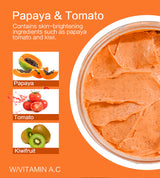 Papaya And Tomato Combination Scrub, Reduce Spots, Whitening, Exfoliating, Moisturizing, Smooth Skin, For Face And Body, 250g