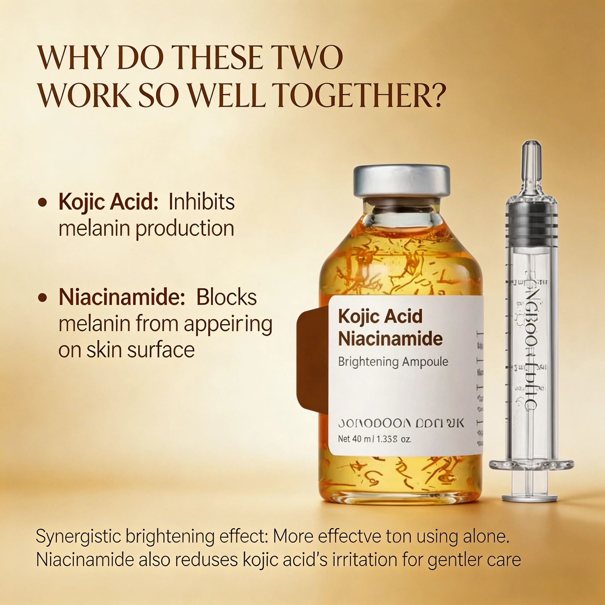 Kojic Acid Niacinamide Whitening Serum Dark Spot Remover Brightening Cream Freckle Mask Fade Acne Scars Melasma Dull Skin