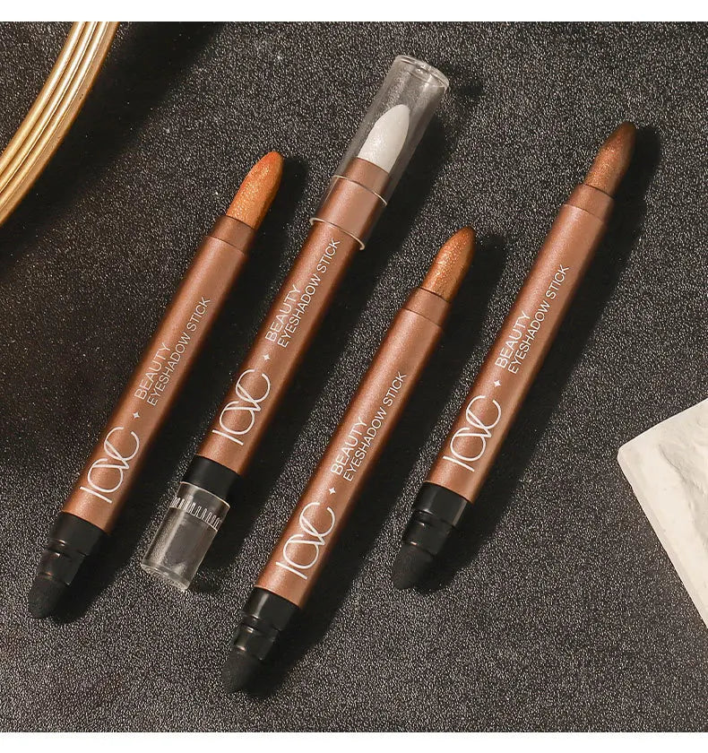 Double-ended Eyeshadow Pen Eyeliner Multiuse Shimmer Shadow Pearlescent Glitter Brightening Longlasting Waterproof Sweat-proof