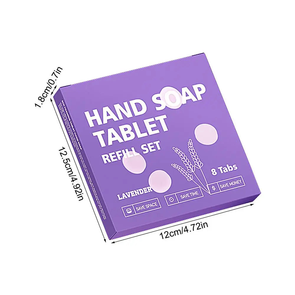 Hand Soap Tablet Refills 8pcs Foaming Hand Wash Tablet Refills Refreshing Fragrance Hand Washing Tool for Business Trip Travel