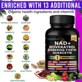 NAD+ Supplement with Resveratrol - Boost NAD+ Levels, Energy & Anti-Aging Support - Superior Absorption, Vegan, 120 Softgels