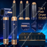 7 In 1 Hair Dryer Brush Brushless High Speed Hair Dryer with Diffuser Ionic Blow Dryer Hot Air Styling Comb Auto Hair Curler