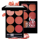 6-color Blush and Contouring All-in-one Palette Pearlescent Matte Powder Face Blusher Glitter Highlighter Blush Makeup Palette