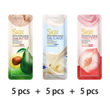 FENYI 15pcs Shea Butter Body Scrub Face Exfoliating Peach Extract Deep Cleansing Moisturizer Soft Whitening Skin Care Body Care