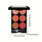 6-Color Blush and Contouring All-in-One Palette, Pearlescent Matte Powder Makeup Palette