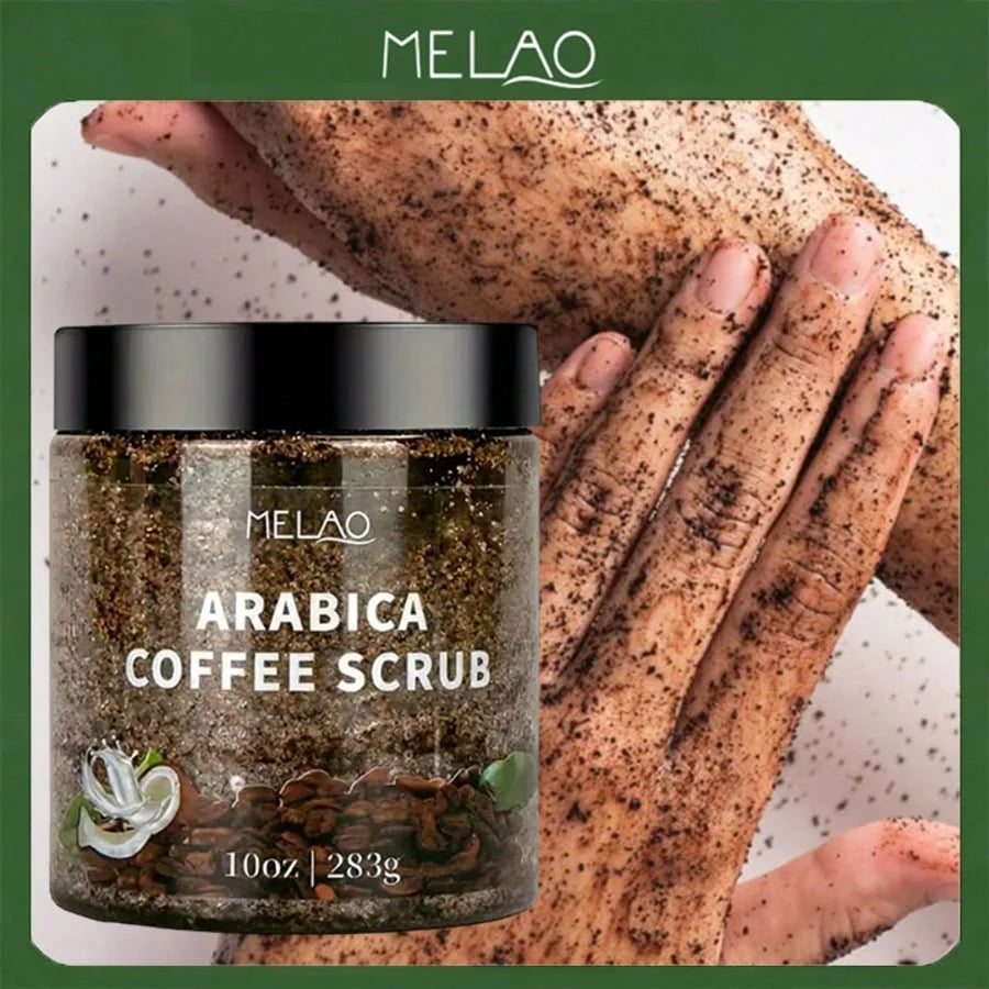 MELAO Arabica Coffee Scrub - All Natural Exfoliating Body Scrub for Skin Care Dead Sea Salt and Arabica Coffee Moisturizing