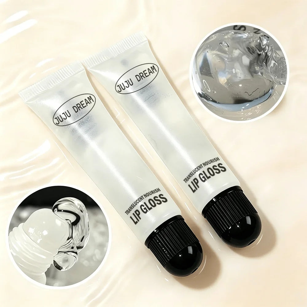 JUJU DREAM Translucent Nourishing Lip Gloss Hydrating Clear Lip Oil Repairing Glossy Lip Care