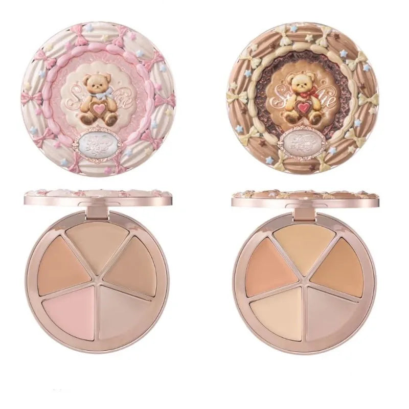 Flower Knows SWEETIE BEAR Makeup Box Gift Set All In One Perfume Shimmer Eye Shadow Palette Blush Lip Jelly Box 10 PCS