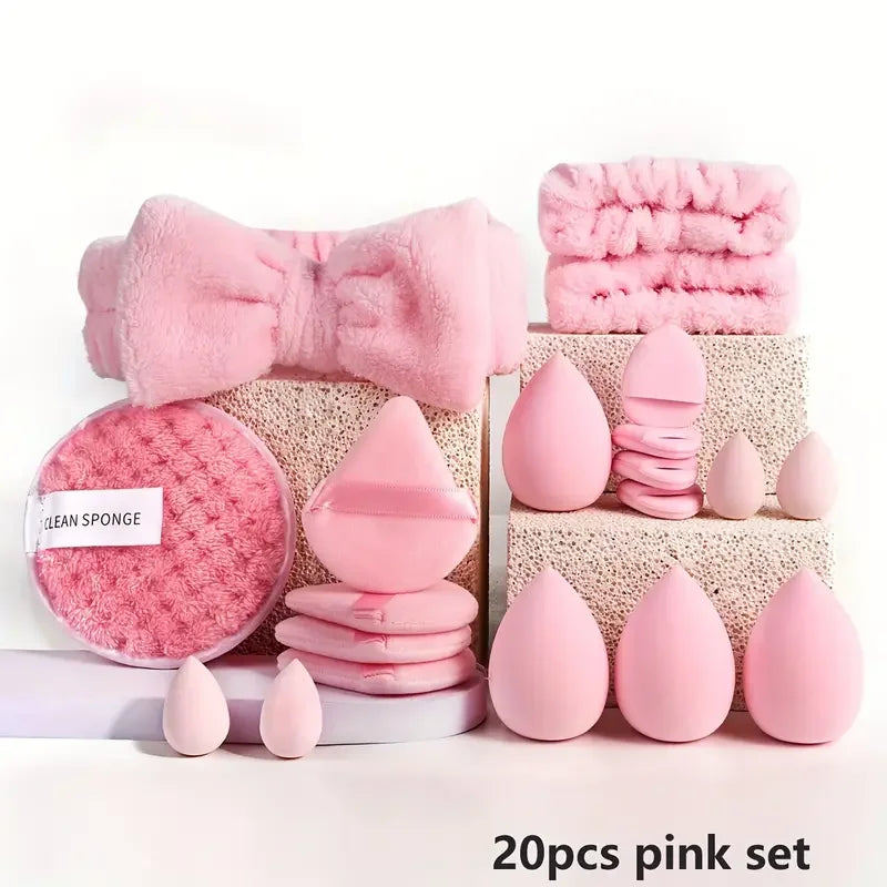 33pcs beauty set makeup kit  large and small beauty sponges for flawless makeup application and removal of makeup full set