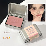 BLACKNANA Square Iron Box Single Color Blush Cream Low Saturation Gray Pink Long-lasting Makeup Tender Rouge