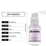 Dry Shampoo Spray Clean Lightweight Lasting Fluffy Quick-Drying Improve Hairing Quality Refreshes Smooth Hairs Soft Care Sprays
