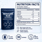 Methylene Blue Gummies 30 Count 5mg USP Grade High Purity Formula for Cognitive Clarity Cellular Energy Daily Wellness Support