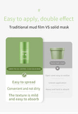 Original Facial Remove Blackhead Green Tea Solid Mask Treat Acne Blemish Black Dots Clean Stick Cream Shrink Pores Skin Care  ﻿
