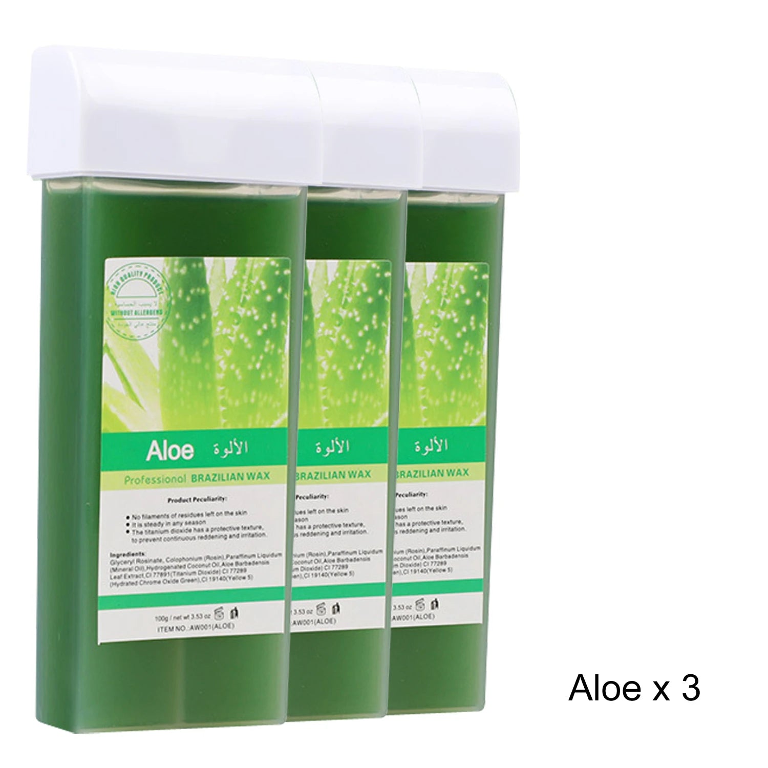 Hair Removal Wax Wax Refill Soft Wax Roller Cartridge For Roll on Waxing Kit Aloe Depilatory Rolling Wax For Sensitive Skin