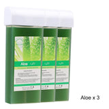 Hair Removal Wax Wax Refill Soft Wax Roller Cartridge For Roll on Waxing Kit Aloe Depilatory Rolling Wax For Sensitive Skin