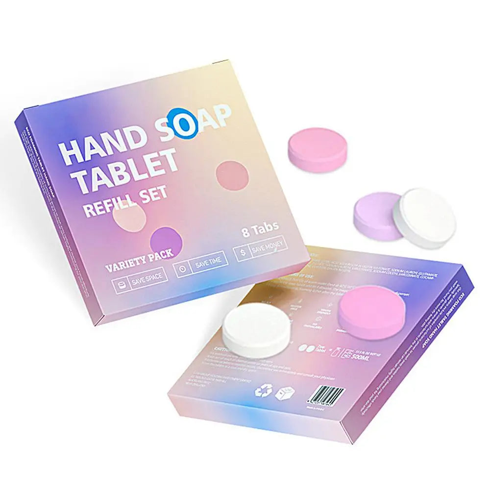 Hand Soap Tablet Refills 8pcs Foaming Hand Wash Tablet Refills Refreshing Fragrance Hand Washing Tool for Business Trip Travel