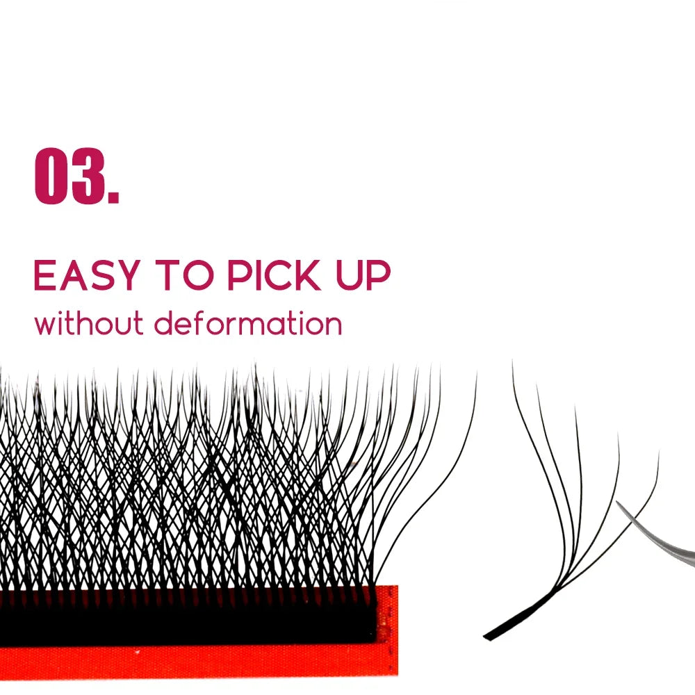 FADVAN M/L/L+/C/D Curl 3D/4D/5D W Shape Eyelash Extensions Waterproof Curling Natural Volume Lashes Soft Black False Eyelashes