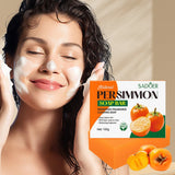 1/2PCS Persimmon Cleansing Soap Bar With Foaming Net Body Care Face Wash Exfoliating Whitening Soap Fruit Handmade Shower Soap