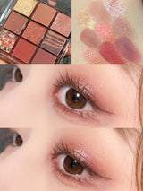 DIKALU Spring And Summer New Eyeshadow Palette Oh Rosy Nine Palace Grid Auto Focus Low Saturation Smoke Powder Rose Plate