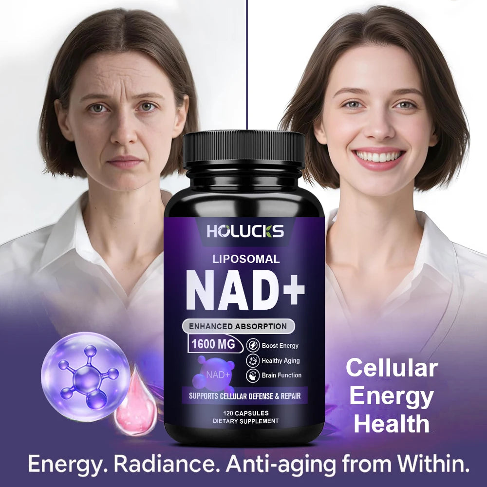 NAD+ Supplement - with Resveratrol, Enhances Cellular Vitality, Cell Repair, Anti-Aging, Antioxidant, Improves Energy, Focus