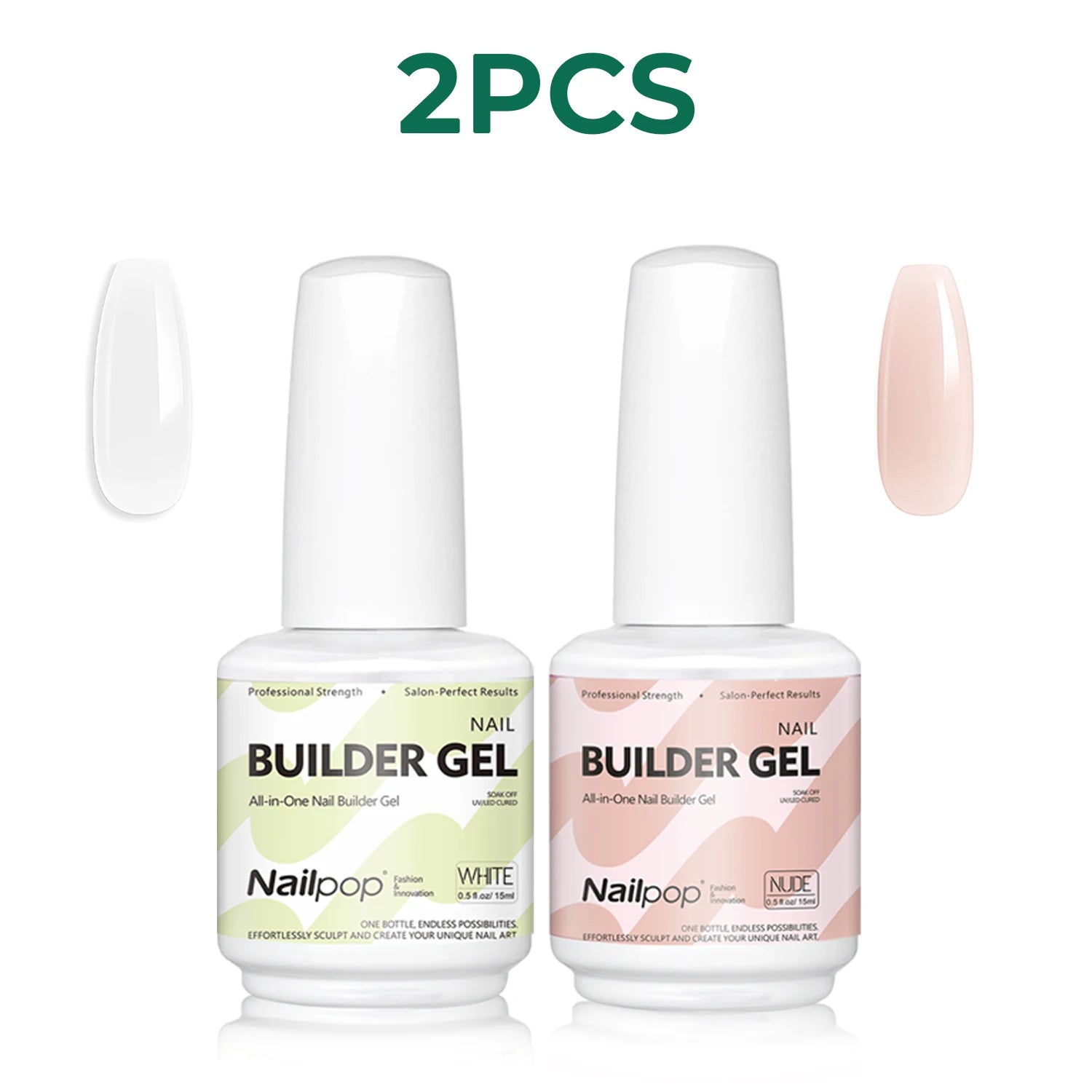 Nailpop 7 IN 1 Nail Glue Gel 15ml Gellack UV Nails Builder Gel Apex & Extension Soak off Base Gel Top Coat  HEMA FREE