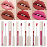 6Pcs/8Pcs Matte Color Lasting Lip Gloss Set Three-Dimensional Plastic Lips Waterproof Anti-Sweat Non-Stick Cup Lipstick Set