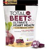 Beetroot Gummies with CoQ10, B Vitamins Grape Seed Extract Plant-Based Soft Chews Daily Energy Supplement