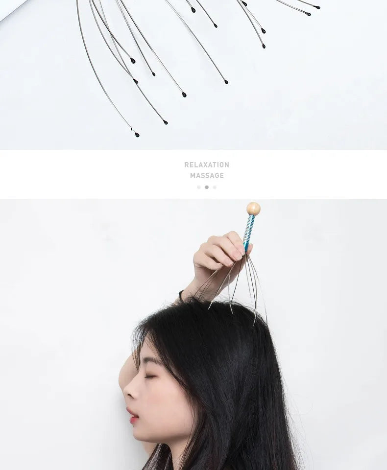 Octopus Head Massager Scalp Massager Relaxation Relief Body Massager Remove Muscle Tension Tiredness Metal Head Relax Massager