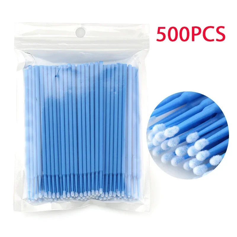 500/1000PCS Crystal Colorful Eyelash Cleaning Micro Brush Beauty Makeup Remover Tool Wholesaler