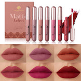 Set of 6 NonStick Cup Liquid Lipstick, Long-Lasting Lip Gloss – Matte Finish Lip Gloss, Resistant to Fading