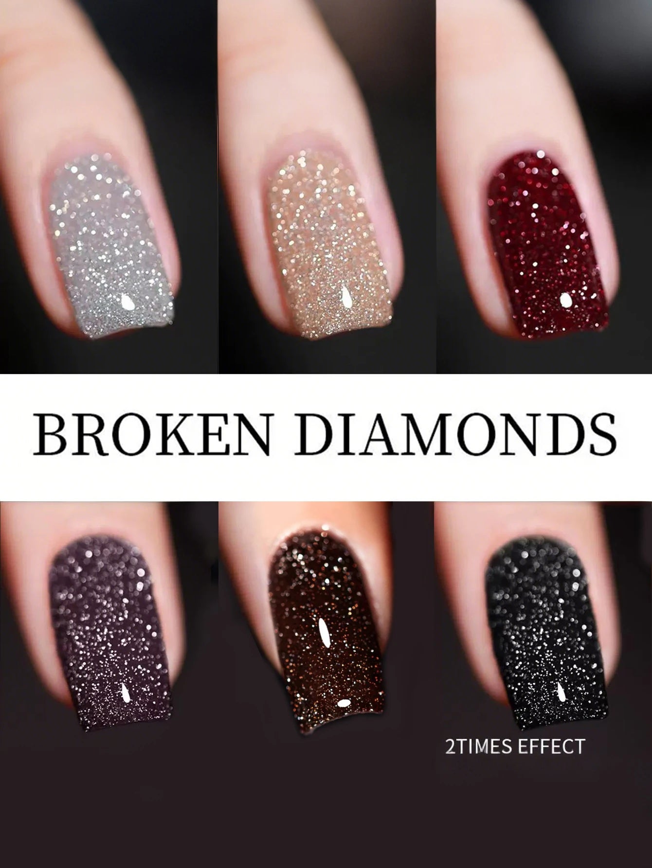MIANEL Autumn Gel Nail Polish Adhesive Burst Flash Broken Diamond Halloween Christmas Nails Art Kit for Professional Use