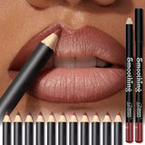 Waterproof Matte Lipliner Pencil Red Contour Tint Lipstick Long Lasting Non-stick Cup Moisturising Lips Makeup 12 Colors