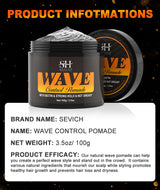 Deep Wave Control Pomade Shampoo Kit Biotin Prevent Hair Loss Edge Control Gel Sport Strong Hold Wave Hair Gel For African Men