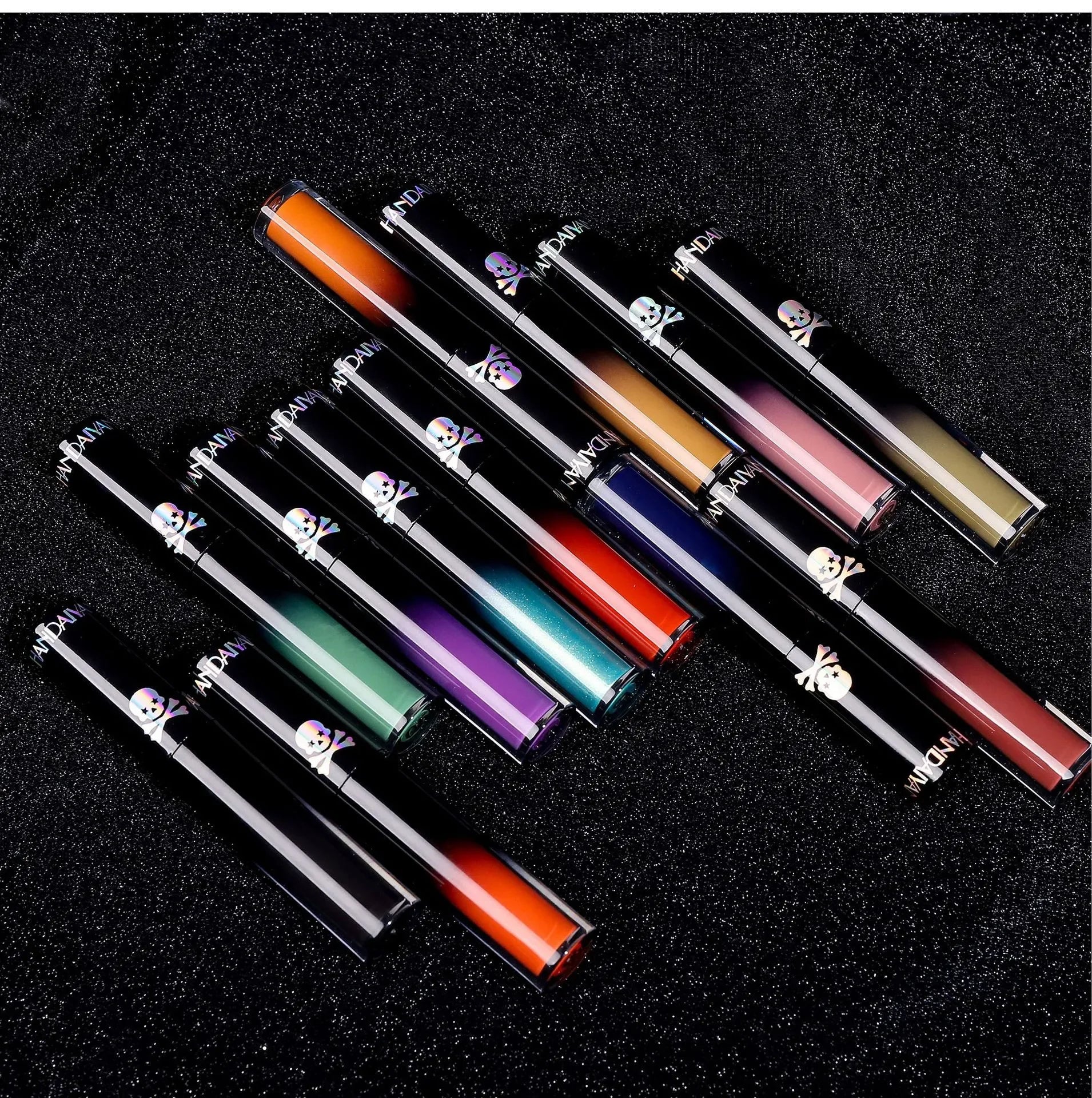 4pcs Matte Lipstick Set Waterproof Sexy Green Purple Black Lip Gloss Shiny Lip Tint Halloween Lip Makeup Tool Korean Cosmetics