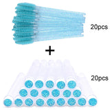 20Pcs Eyelash Brush With 20Pcs Containers Dust-proof Tube Reusable Eye Lash Mascara Wands Replaceable Makeup Applicators Tools