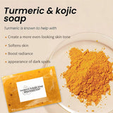 100g Turmeric & Kojic Acid Soap Whitening For Dark Spots Deep Moisturizing, Oil Control & Hydrating Body Wash with Ginger