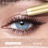 Smudge-Proof & Waterproof Eyeshadow Stick,Dual-Ended Eye with Shadow Stick,Sponge Brush,Glitter & Matte Finishes