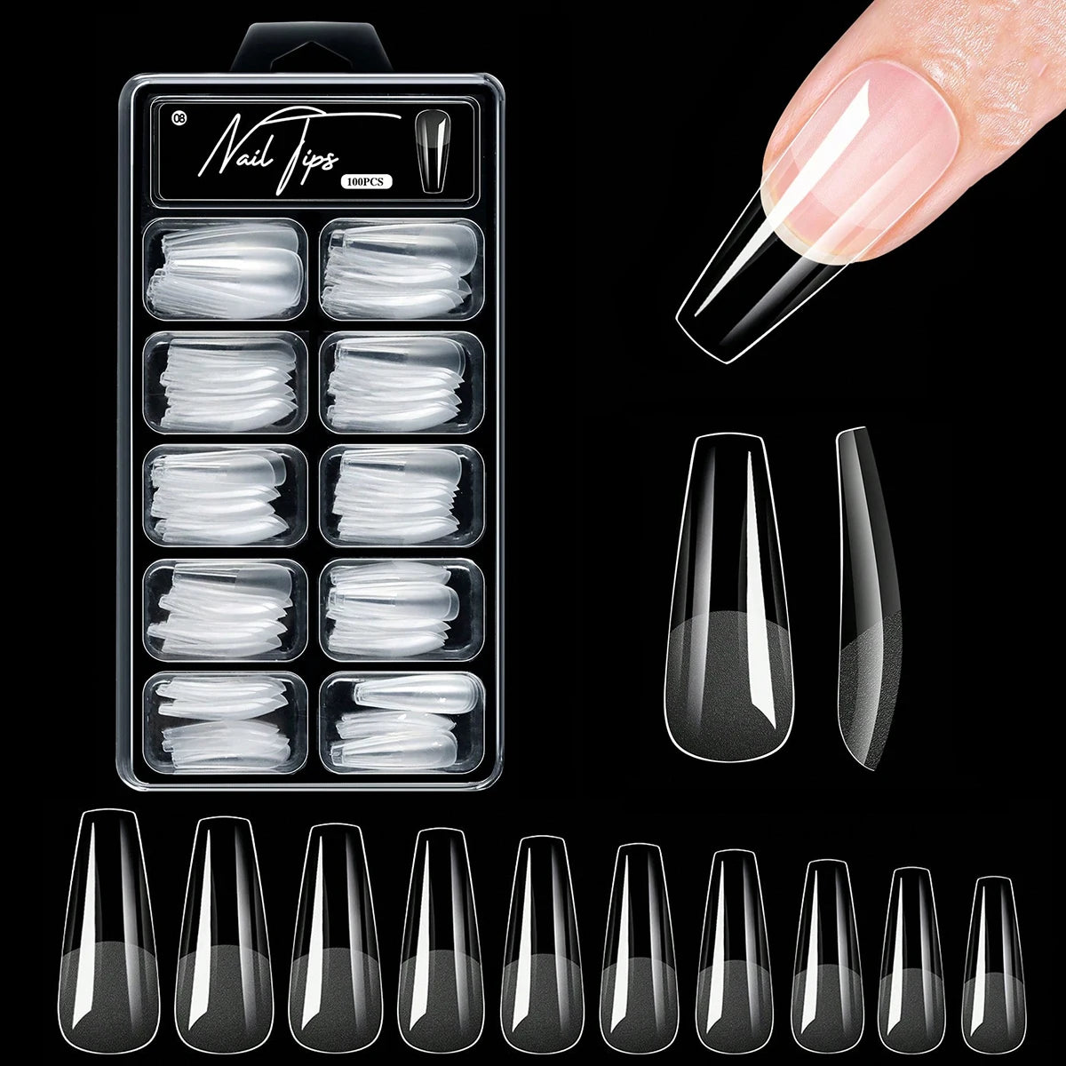 100/320/600Pcs Short Almond Nail Tips Soft Gel Nail Tips Full Cover False Nail Tips For Acrylic Nails  Salon Home Press On Nails