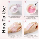 Rose/Hyaluronic Acid/Collagen Jelly Face Mask Powder-Moisturizing, Improving and Hydrating Facial Skin Care-Natural Gel Peel Off
